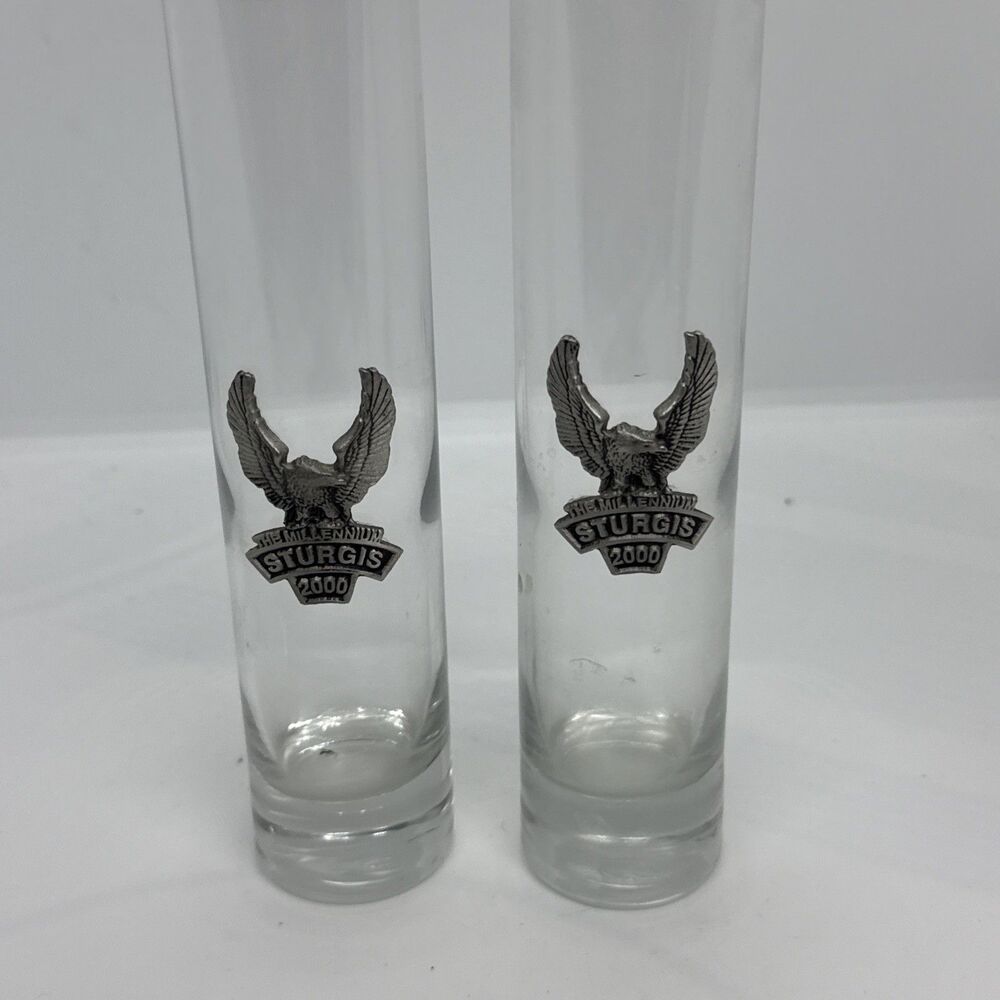 Sturgis Tall Shot Glass "2000" 60th Annual Rally 8 Inch